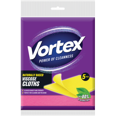 Салфетки для уборки Vortex вискозные 5 штук